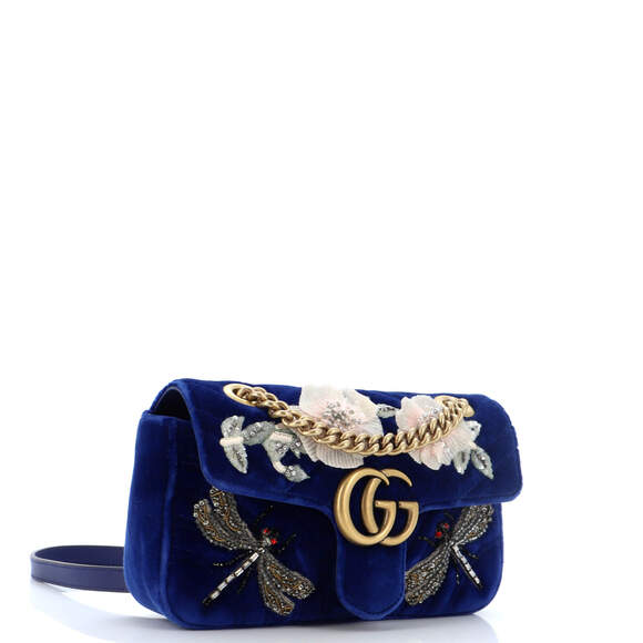 Gucci Gg Marmont Flap Bag Embellished #124873G11B - Picture 3 of 9